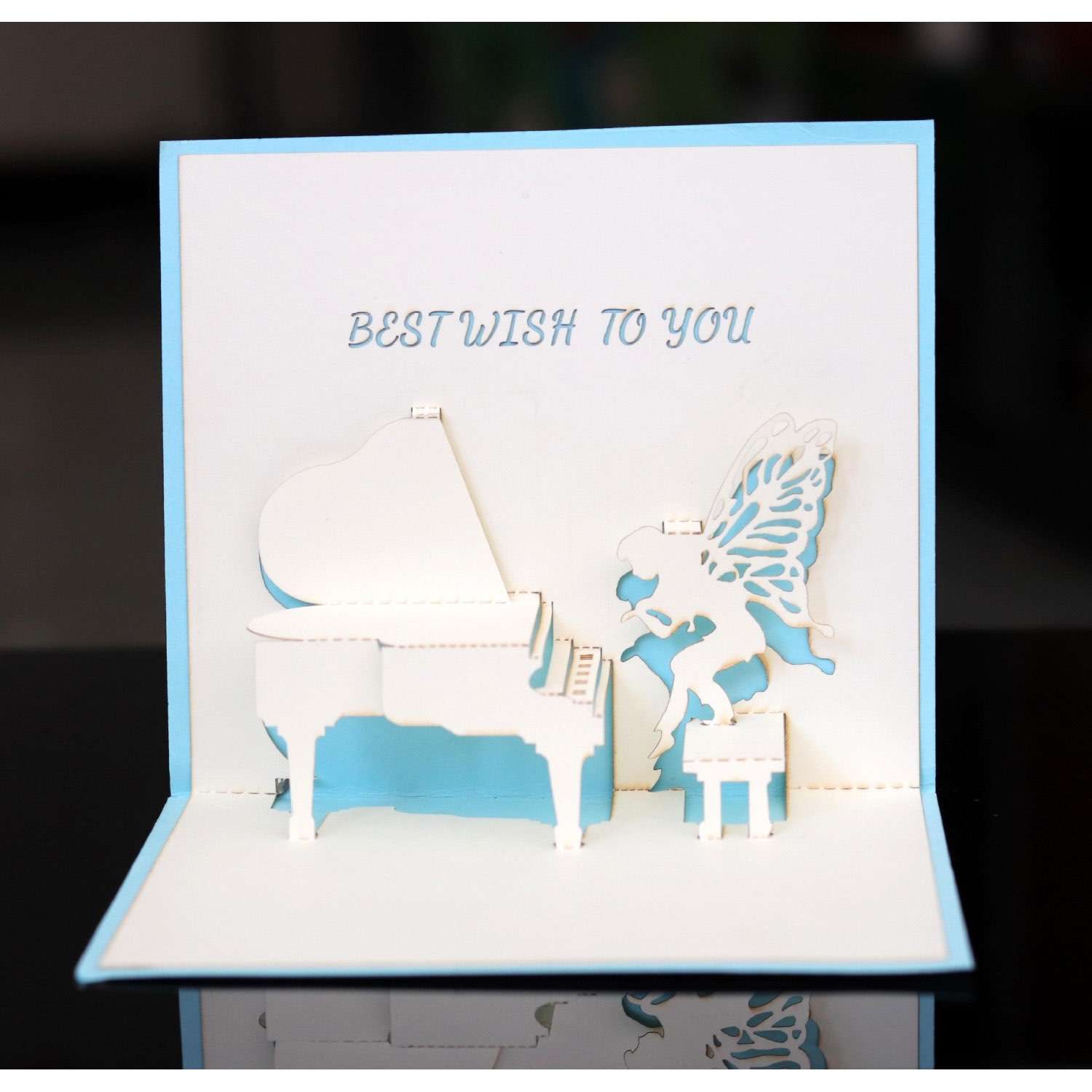 Teachers' Day Blessing Card Concert Invitation Card Baby Blue Card